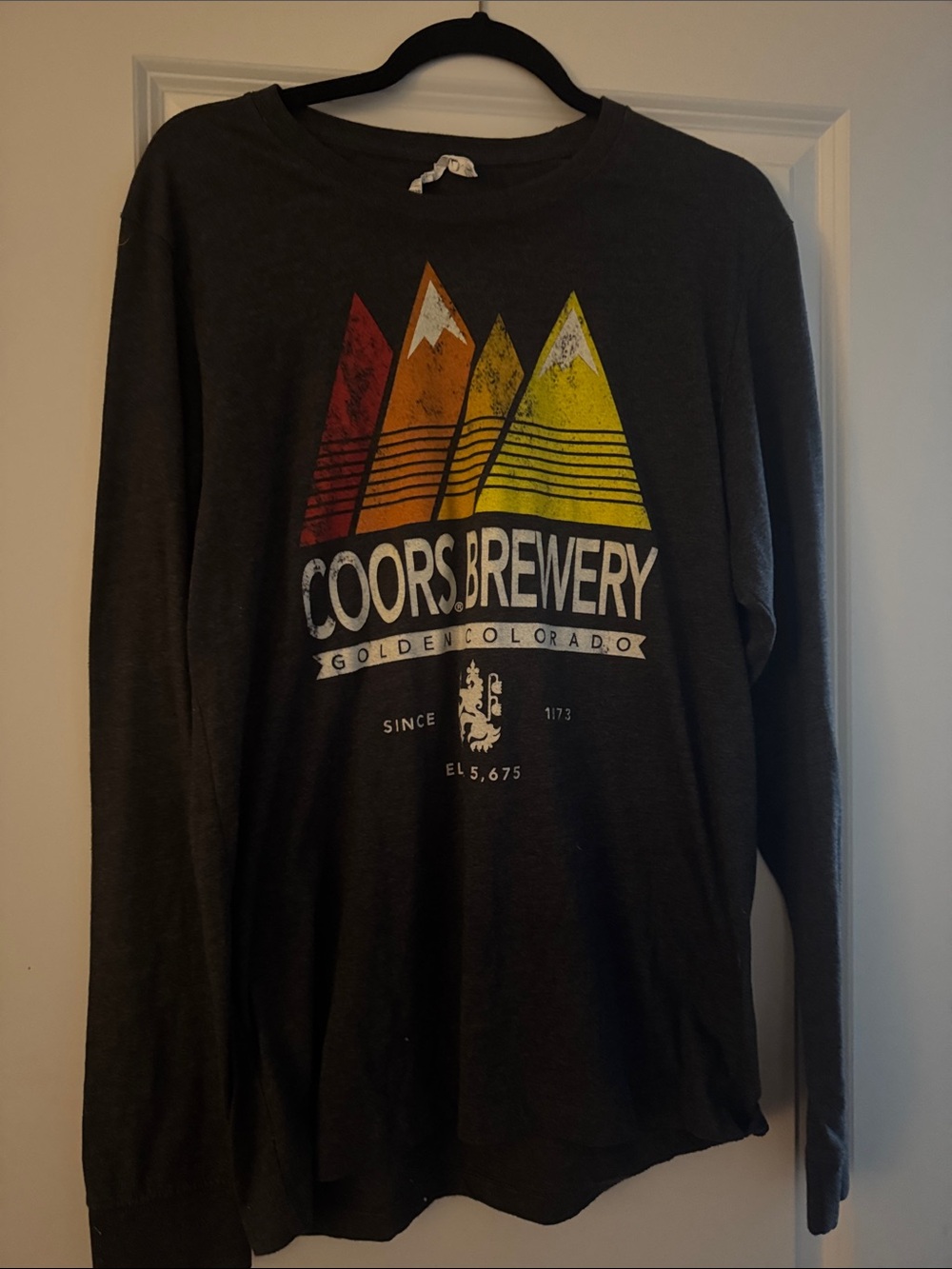 Coors Brewery Men's Long-Sleeve Graphic Tee - Charcoal Sz L